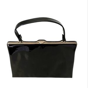 Vintage DOVER Black Patent Leather Pocketbook Purse Handbag